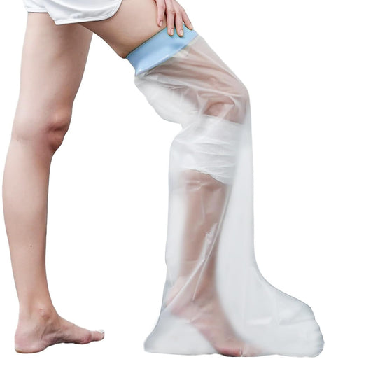 Cast Covers for Shower Leg, Waterproof Cast Cover Adult, Reusable Watertight Seal Tight Bathing Guard for Guard for Broken Knee, Foot, Ankle Wound, Burns (Adult Full Leg)