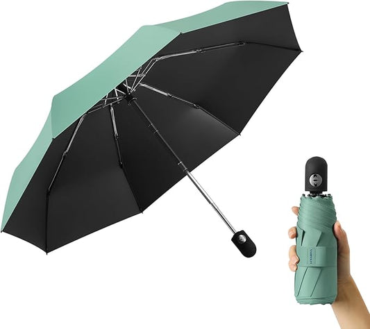 Compact Umbrella – Small, Lightweight, Sturdy & Windproof; Mini Travel Umbrella for Sun & UV Protection, Suitable for Men, Women & Kids