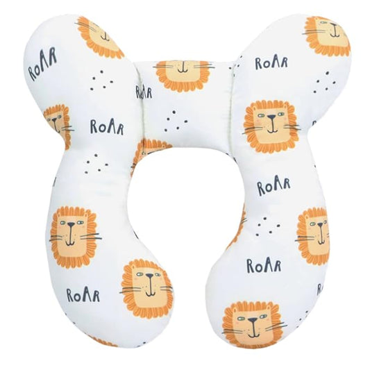 vocheer Baby Travel Pillow(Upgraded), Head and Neck Support Pillow for Pushchair, Car Seat,Stroller, Bouncer, Cotton, Lion