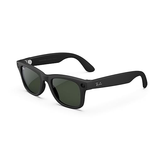 Ray-Ban Meta Glasses, Wayfarer Large (Gen 1) , Matte Black | Capture high-def photo and video — Listen to music and podcasts — Ask Meta AI for directions, real-time answers and more