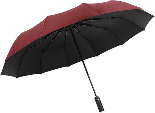 12 Ribs Travel Essentials Umbrella Automatic Folding Rain Umbrella Windproof Compact collapsible,Fits Cars&Backpack Travel size