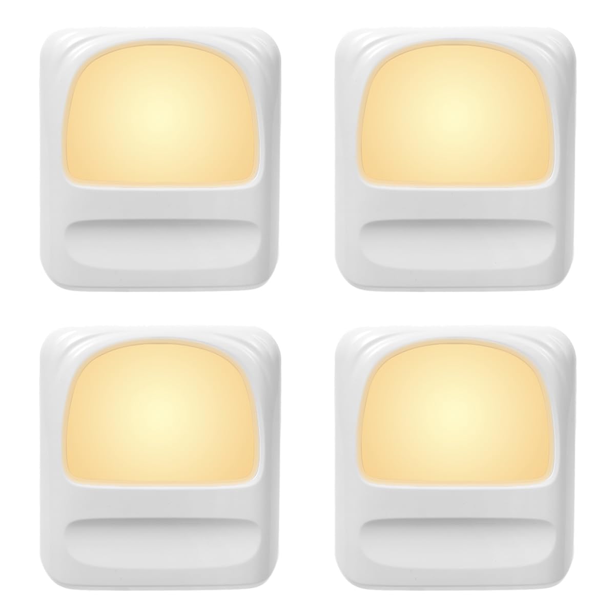 KINUR 4 Pack Dimmable Night Light Plug into Wall Soft Warm Glow Night-Lights Dusk to Dawn Sensor 5-50lm for Baby, Kids, Adults, Bedroom, Hallway, Kitchen, Bathroom