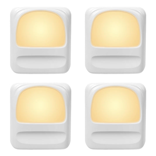 KINUR 4 Pack Dimmable Night Light Plug into Wall Soft Warm Glow Night-Lights Dusk to Dawn Sensor 5-50lm for Baby, Kids, Adults, Bedroom, Hallway, Kitchen, Bathroom