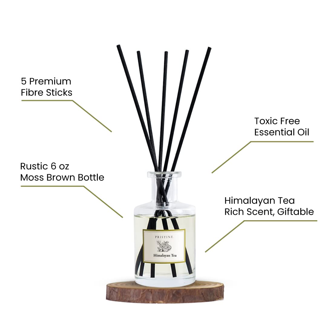 PRISTINE Himalayan Tea/Inspired by Westin Hotel Reed Diffuser for Home | Fresh Bergamot/White Tea Room Fragrance Reed Diffusers, Oil & Room Diffusers with Reed | Home Fragrance Scent Diffuser