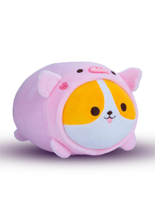 AIXINI 5 in 1 Plush Pillow Toys Set - Pink Salamander, Keji Pig, Bee, Strawberry, Panda, Cute Stuffed Animals Pillows for Kids, Soft Cartoon Bedroom Decor Gifts (Keji Pig, Medium Size)