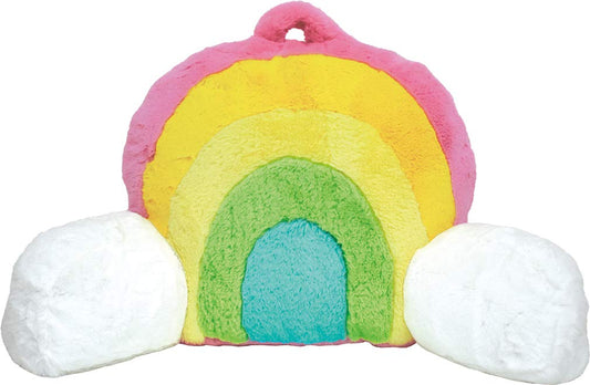 iscream Soft Furry 19" x 15.5" Lounge and Reading Bed Support Pillow - Cheerful Rainbow
