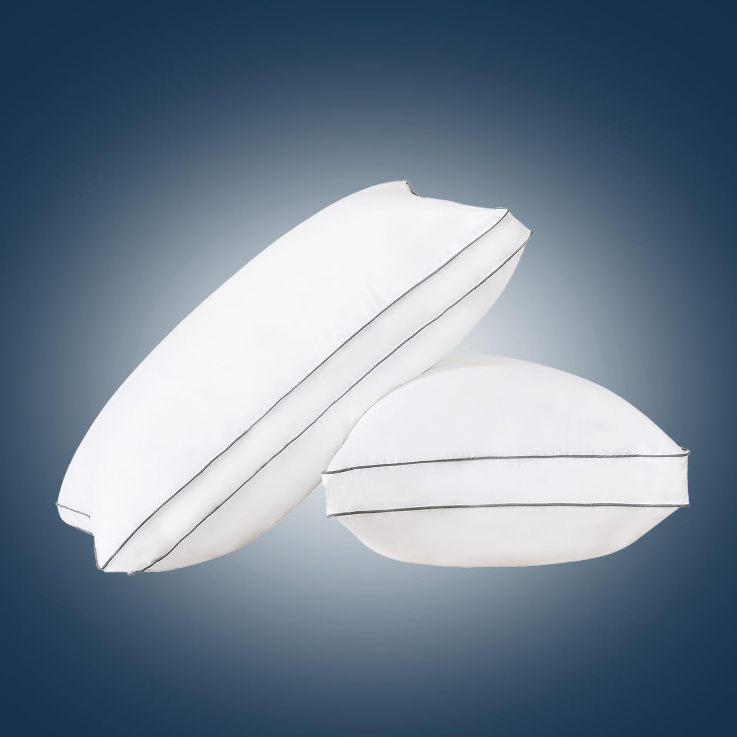 SHOUREN Goose Down Pillows King Size Set of 2, Fluffy Soft Bed Pillows for Sleeping, Down-Filled Pillow Insert with Gusseted Design, Perfect for Back, Side or Stomach Sleepers, 18 * 34"