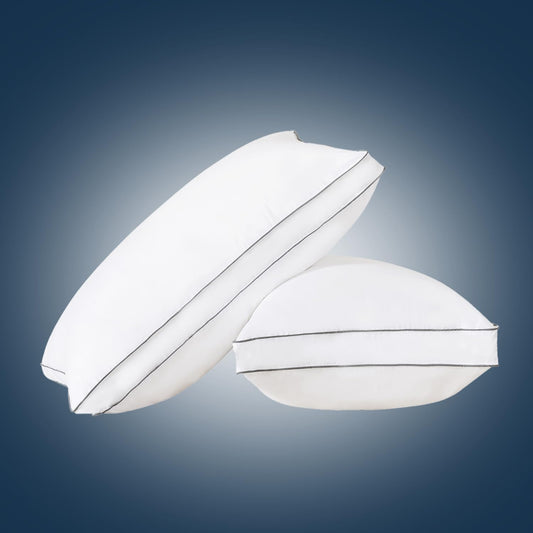 SHOUREN Goose Down Pillows Standard/Queen Size Set of 2, Fluffy Soft Bed Pillows for Sleeping, Down-Filled Pillow Insert with Gusseted Design, Perfect for Back, Side or Stomach Sleepers, 18 * 28"