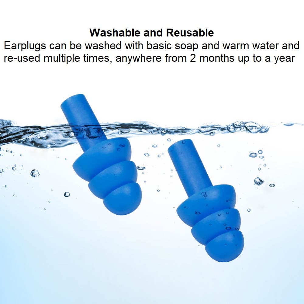 100 Pair Reusable Soft Silicone Ear Plugs Waterproof - Washable Ear Plugs for Swimming Music Concerts Construction Shooting Hunting Motor Sports Hunting Movie Earplugs for Sleeping Noise Cancelling