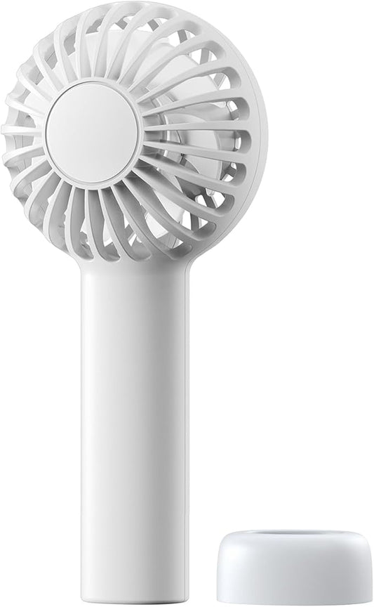 SWEETFULL Mini Portable Fan - Rechargeable Handheld Fan, 3 Speeds Personal Hand Gifts for Travel Essentials, Lash, Makeup, Eyelash, Kids, Girls, Women - USB, Cute Design White
