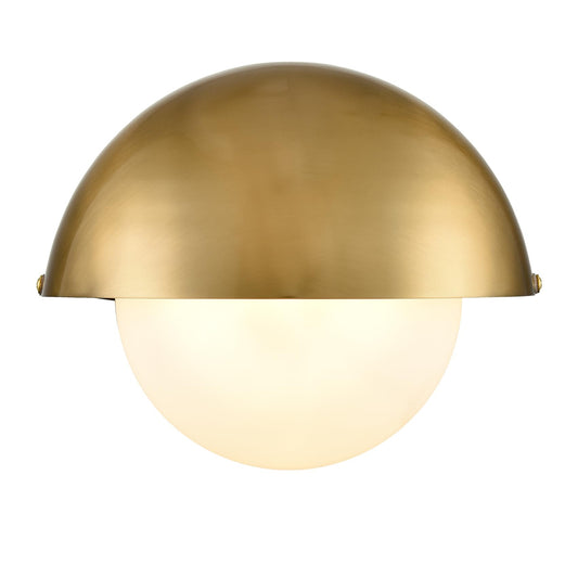 YUBOLE Mid Century Wall Sconce Modern Gold Bathroom Vanity Light Over Mirror with Adjustable Metal Shade and Milky Glass Globe G9 Based Indoor Wall Lamp Wall Mounted Sconce