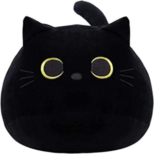 WeBingo Black Cat Plush Toy 16'', Giant Cat Stuffed Animal Plushies Pillow for Girl Boy Kid Adult, Large Big Soft Gift for Birthday Christmas Valentine's Day Home Decor