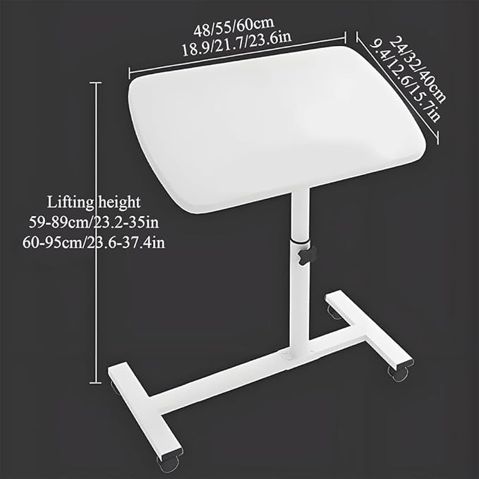 Portable Car Seat Tray Table, Multi-Functional Foldable Car Desk, RV Folding Table, Desk Computer Workstation for Motorhome, Car Computer Desk for Working, Eating (White, 18.9" Lx9.4 W/48x24cm)