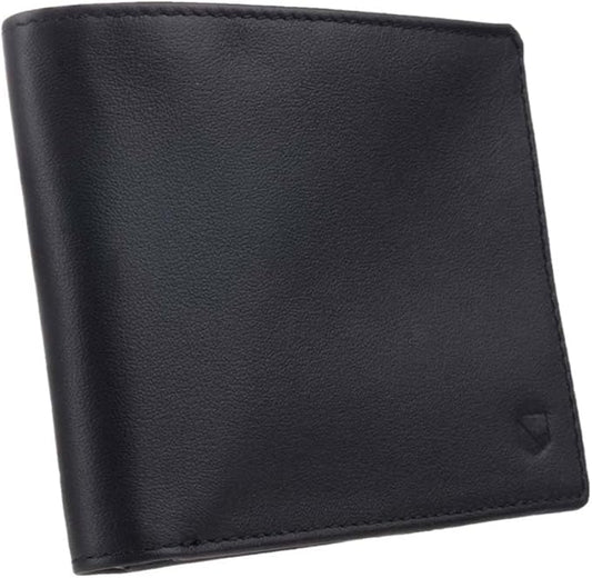SLNT Napa Leather RFID & NFC Signal Blocking Bi-Fold Wallet - Secure Your Information, Prevent Hacking & Identity Theft - 6 Card Slots & Large Money Pocket - Slim Profile, Great for Travel (Jet Black)