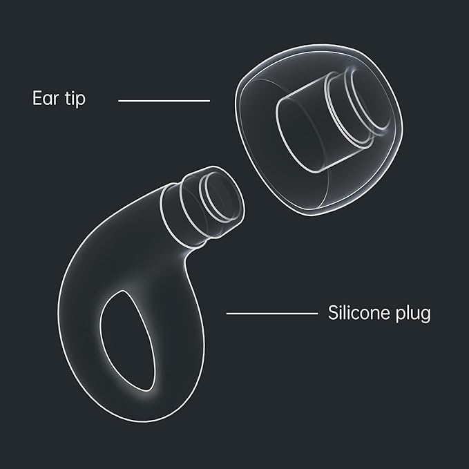 QWH Ear Plugs for Sleeping Noise Cancelling, Reusable Silicone Earplugs for Sleeping, Deep Focus, Travel, Snoring, 30dB Noise Reduction, High Fidelity Hearing Protection（Black）