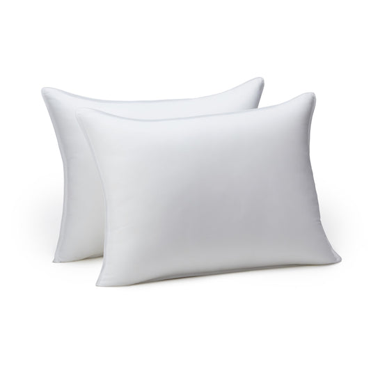 Amazon Basics Down Alternative Pillow for Side and Back Sleepers, Medium Density, Standard Size, 26" x 20", 2-Pack, White