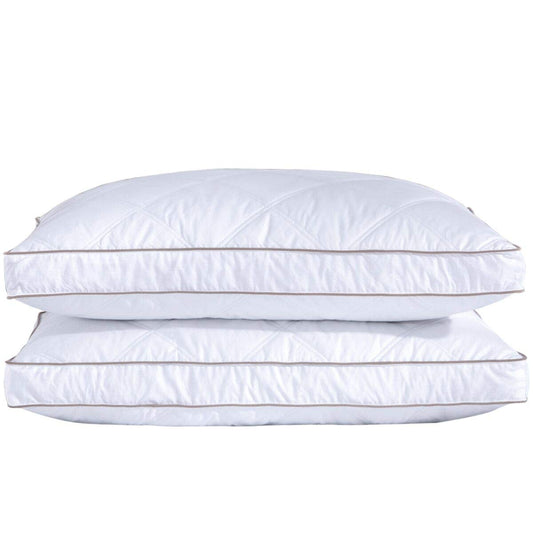 puredown® Goose Feathers and Down Pillow for Sleeping Hotel Collection Bed Pillows, Gusseted, King, Set of 2