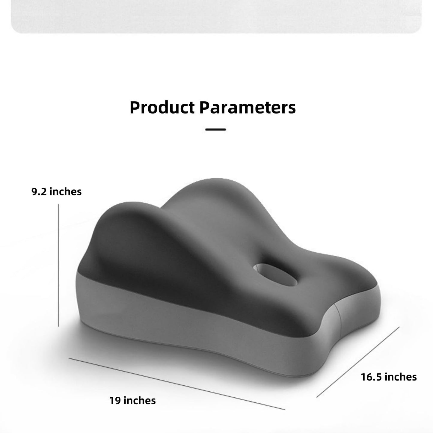 Memory Foam Body Support Pillow for Hip Elevation and Body Support, Butt Support Cushion for Sleeping, Reading and Lumbar Relief with Removable Cover (Double Gray)