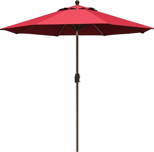 EliteShade USA 10-Year-Non-Fading 9Ft Market Umbrella Patio Umbrella Outdoor Table Umbrella with Ventilation,Logo Red