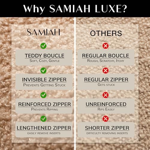 SAMIAH LUXE Green Teddy Boucle Pillow Covers 18x18 2pcs for Home Living Room Decor, Sherpa Textured Decorative Throw Pillow Covers for Boho Decor, Square Throw Cushion Euro Shams for Modern Farmhouse