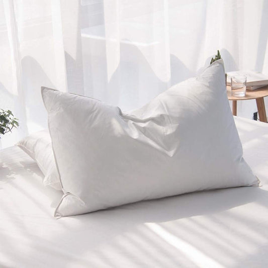 AIKOFUL Luxury Feathers Down Pillow Queen Size, Hotel Quality Fluffy Bed Pillow, Soft Pillow for Sleeping, Organic Cotton Cover(20x28”, Pack of 1)