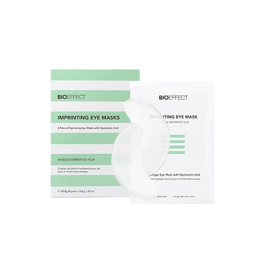 BIOEFFECT Imprinting Eye Masks | Hydrogel Under Eye Masks with Hyaluronic Acid for Puffiness and Dark Under-Eye Circles, 8 Pairs