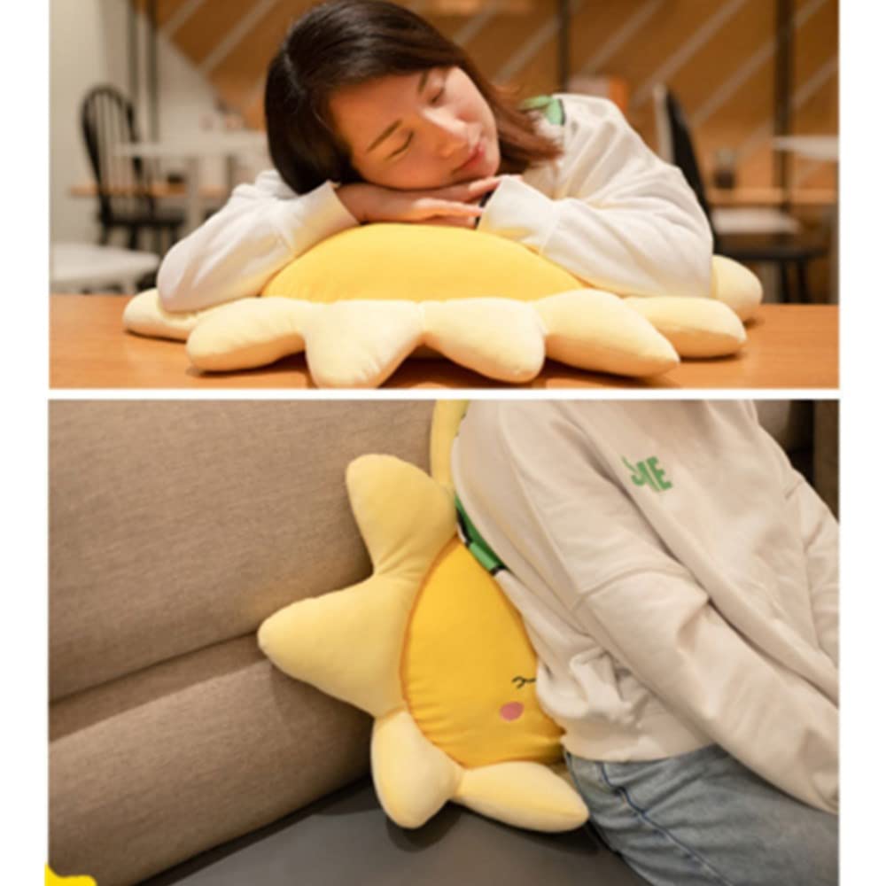 OUKEYI Flower Floor Pillow Sun Shape Cushion Cute Seating Pad Chair Cushion Oversized Throw Pillow,Cute Sun Pillow Plush Toy,for Home Decoration Kids Girls Women Gifts (sun 45 cm / 17.8 inch)