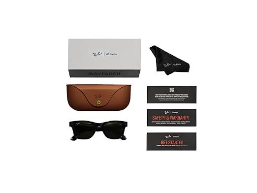Ray-Ban Meta (Gen 1), Wayfarer, Large Matte Black | Smart AI Glasses for Men, Women - 12 MP Camera, Open-Ear Speakers, Video, Bluetooth — Polarized Gradient Graphite Lenses - Wearable Technology