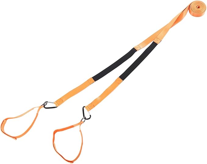 BowyTrading Ski Harness for Kids Training, Ski Safety Belt with D Hook Design, Orange Nylon Anti Falling Strap for Snowboarding and Ice Skating, Compact and Portable Ski Training Accessory