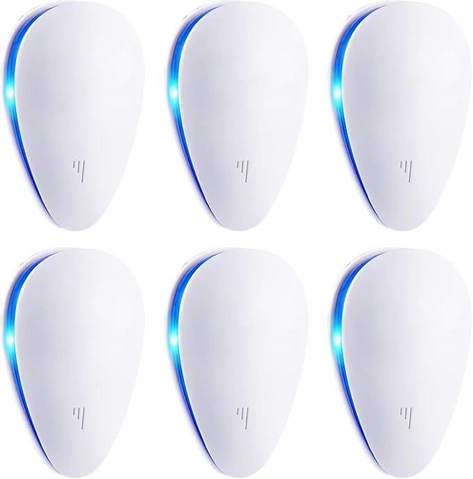 Upgraded Ultrasonic Pest Control Repeller, Ultrasonic Repellent, Insect Indoor Repeller for Bug, Roach, Mouse,Rodent, Insects, Cockroach, Spider, Ant, Mosquito& Rats 6 Packs