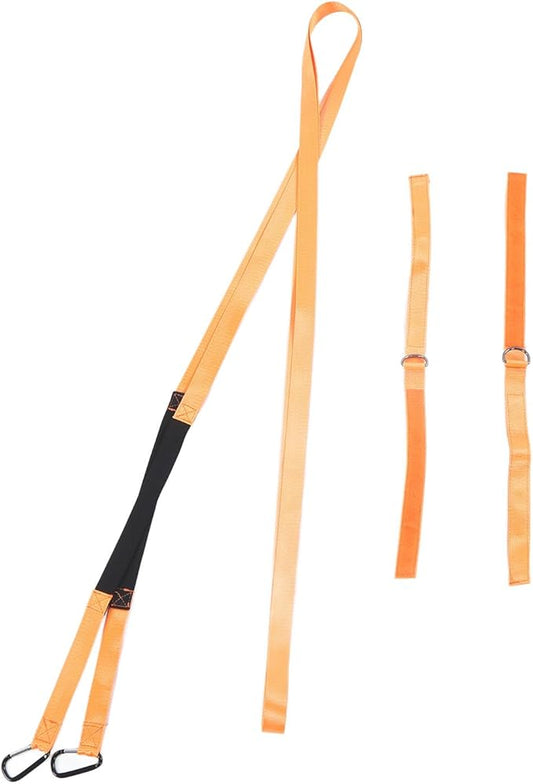 BowyTrading Ski Harness for Kids Training, Ski Safety Belt with D Hook Design, Orange Nylon Anti Falling Strap for Snowboarding and Ice Skating, Compact and Portable Ski Training Accessory