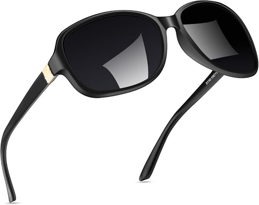 SIPHEW Polarized Sunglasses for Women | Vintage Square Sunglasses w UV400 Protection | Womens Wraparound Shade