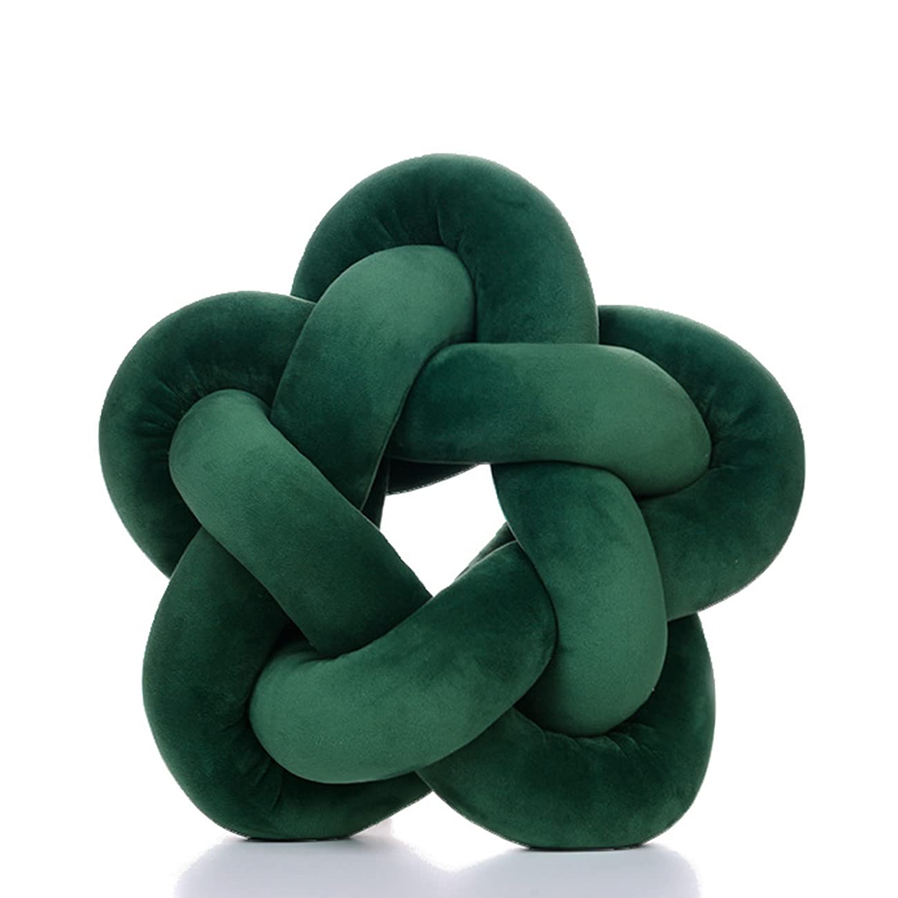 Wadser Knot Plush Throw Pillow Kids Handmade Knotted Star Pillow Soft Sofa Lumbar Cushion Stuffed Cushion Home Office Children Room Decor, Emerald Green