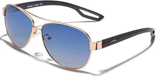 CARFIA Polarized Sunglasses for Women UV Protection Ultra-Lightweight Comfort Metal Frame Driving Glasses CA3210