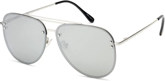 Trendy Oversized Aviator Sunglasses for Women 2025, Cute Retro Aviator Sun Glasses UV Protection Big Shades VF2203