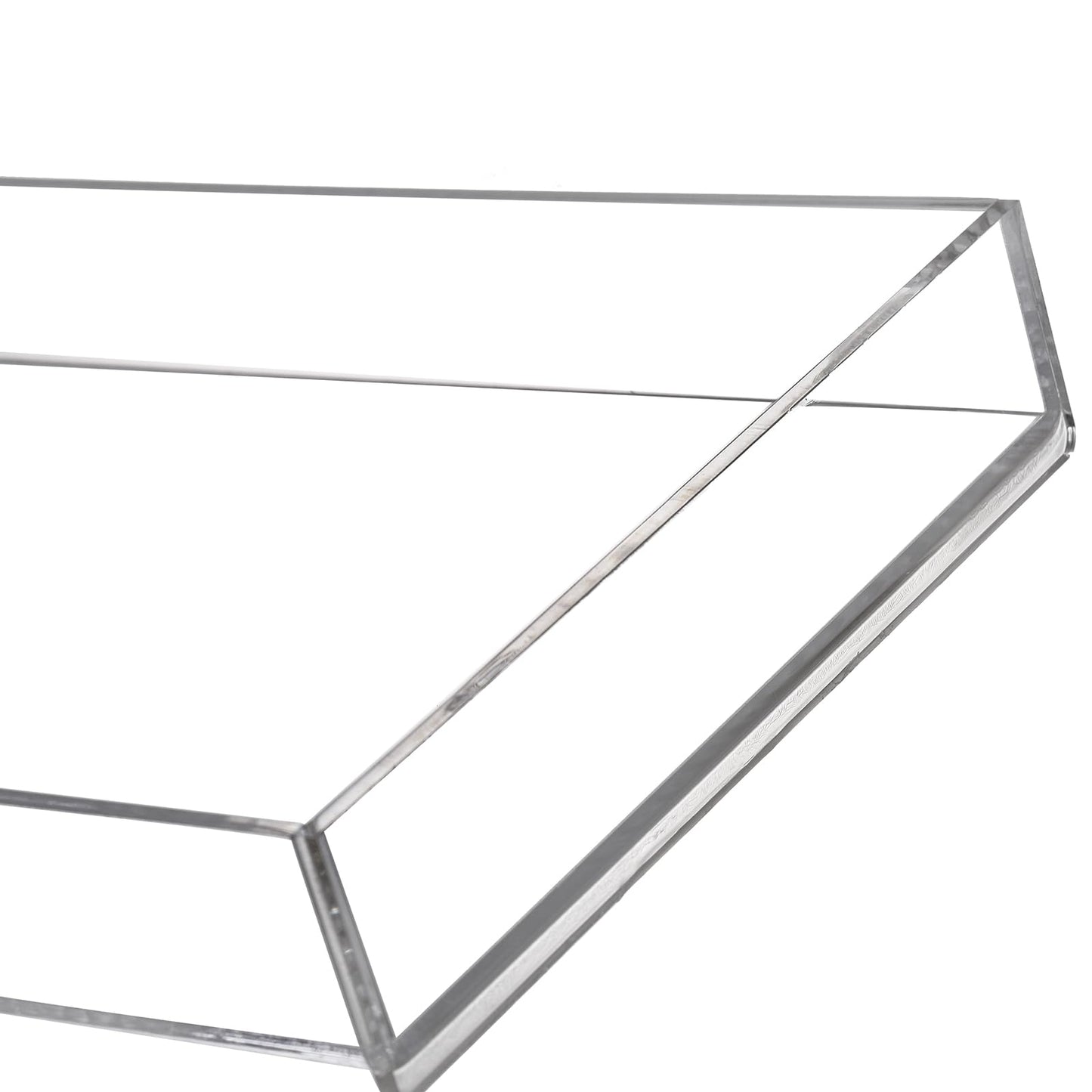 Peohud 3 Pack Acrylic Bathroom Trays, Clear Vanity Tray for Toilet Tank, Decorative Countertop Organizer for Perfume, Makeup, Cosmetics, Jewelry, Soap, Candle, Plant, 12 x 5.1 x 1.2 Inches