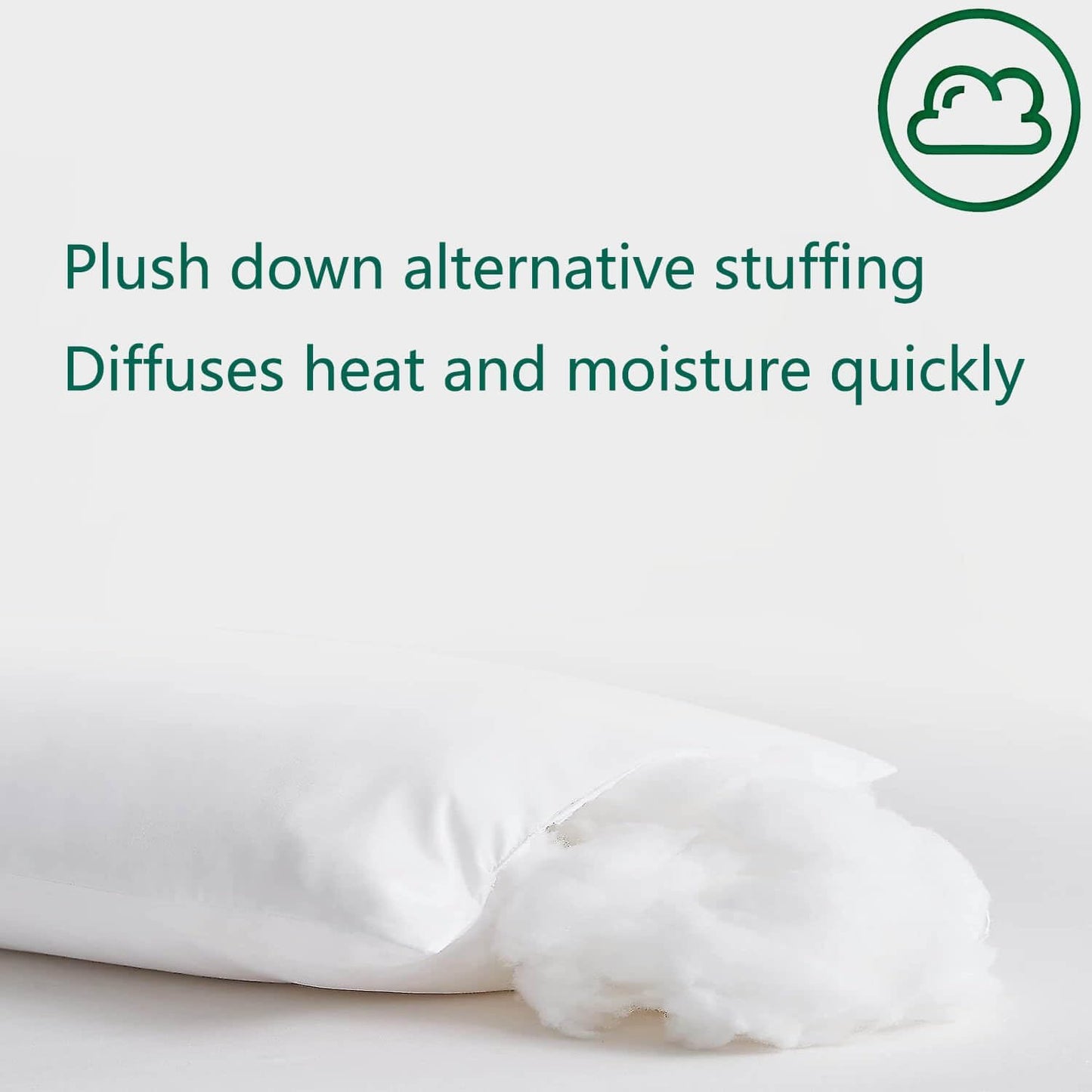 Gooeb Flat Ultra Thin Bed Pillows Standard/Queen Size Pillow Set of 2 Extra Soft Down Alternative for Stomach Back Sleeping White