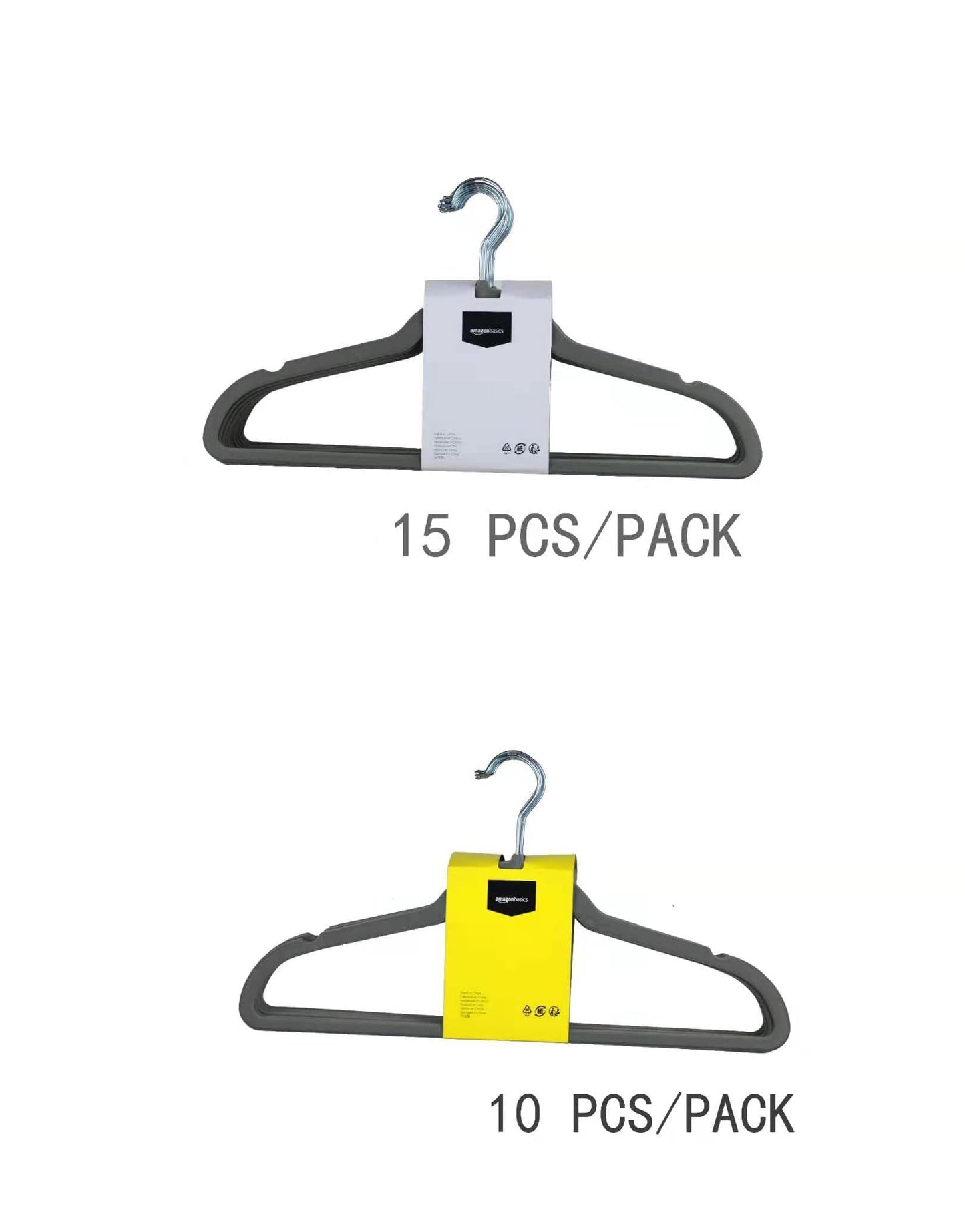 Amazon Basics Slim Velvet Non-Slip Space Saving Suit Clothes Hangers, Closet Organizer, Gray/Silver, 50-Pack