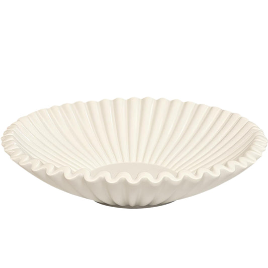 OGANGART Beige Small Decorative Bowl for Home - Stylish Purse/Key Bowls for Entryway Table - Coffee Table Bowl - Artificial Resin Centerpiece Bowls