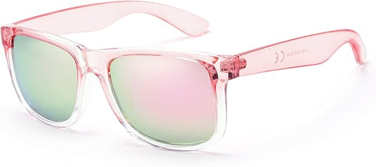 UV400 Polarized Sunglasses Men Women, Classic Square Lightweight Shades, Anti-Glare HD Trendy Sunnies for Leisure