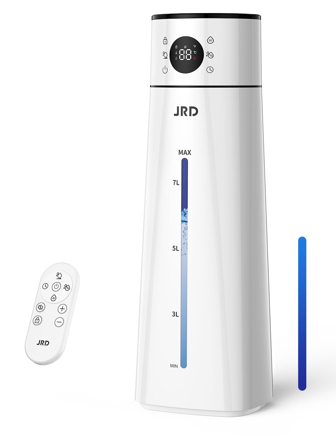 JRD Humidifier Large Room 8L/ 2.1Gal, Ultrasonic Cool Mist for Bedroom, Quiet Humidifier with Remote Control, 10 Mist Modes, 24H Timer, Night Light, AI Mode, 40H Run for Home Office Baby Pets Plants