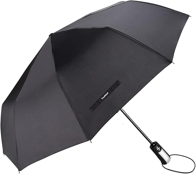 TradMall 4 Pack Travel Umbrella Windproof Portable 46 Inches Large Canopy Ergonomic Handle Auto Open & Close