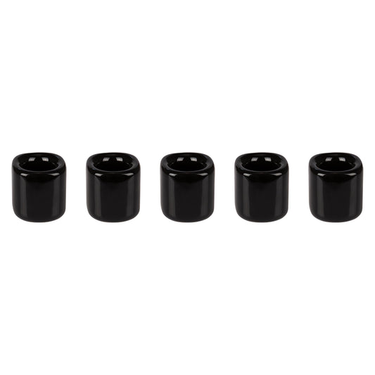 Mega Candles 5 pcs Black 1/2 Inch Diameter Ceramic Chime Ritual Spell Candle Holders, Great for Casting Chimes, Meditation, Rituals, Spells, Vigil, Witchcraft, Wiccan Supplies