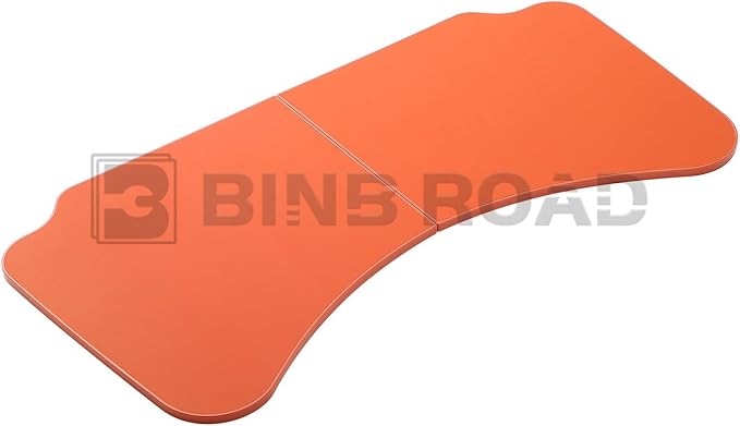 BINB ROAD Leather Tray Table Folding Car Table Compatible with Tesla Model 3 Y – Multi-Use Dining Tray & Laptop Stand, Fits Front Driver & Passenger Seats,Orange