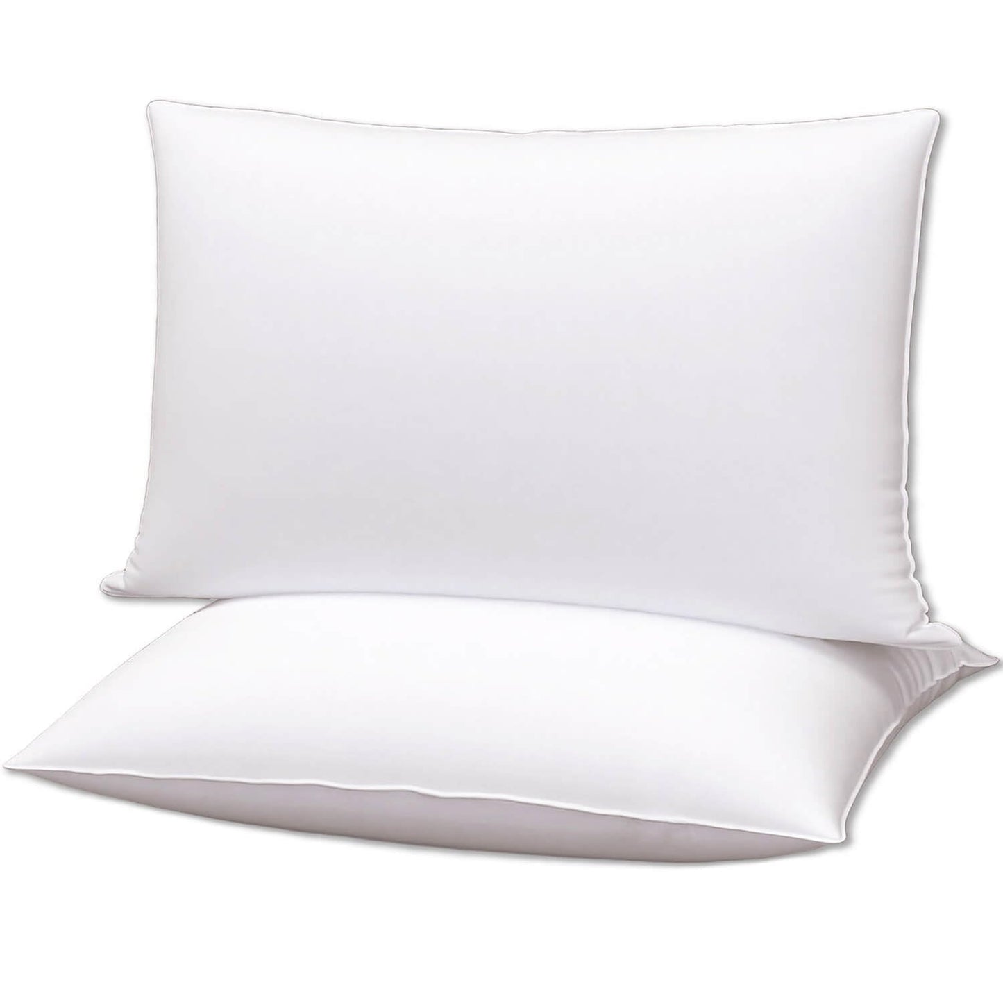 Gooeb Flat Ultra Thin Bed Pillows Standard Size Pillow Set of 2 Extra Soft Down Alternative for Stomach Back Sleeper White 20x26inches
