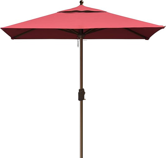 EliteShade USA 10-Year-Non-Fading 6x6Ft Square Market Umbrella Patio Outdoor Table Umbrella with Ventilation, Burgundy