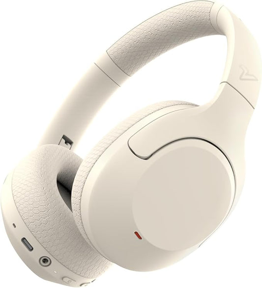 VOKALEN Hyper Pro 2 Bluetooth Headphones Over Ear, Hi-Res Audio, Adaptive Noise Cancelling, 60H Playtime, DEEP360 Spatial Sound, Comfort Mesh Ear Cushions, Deep Bass, Custom EQ (Pro 2, Ivory White)