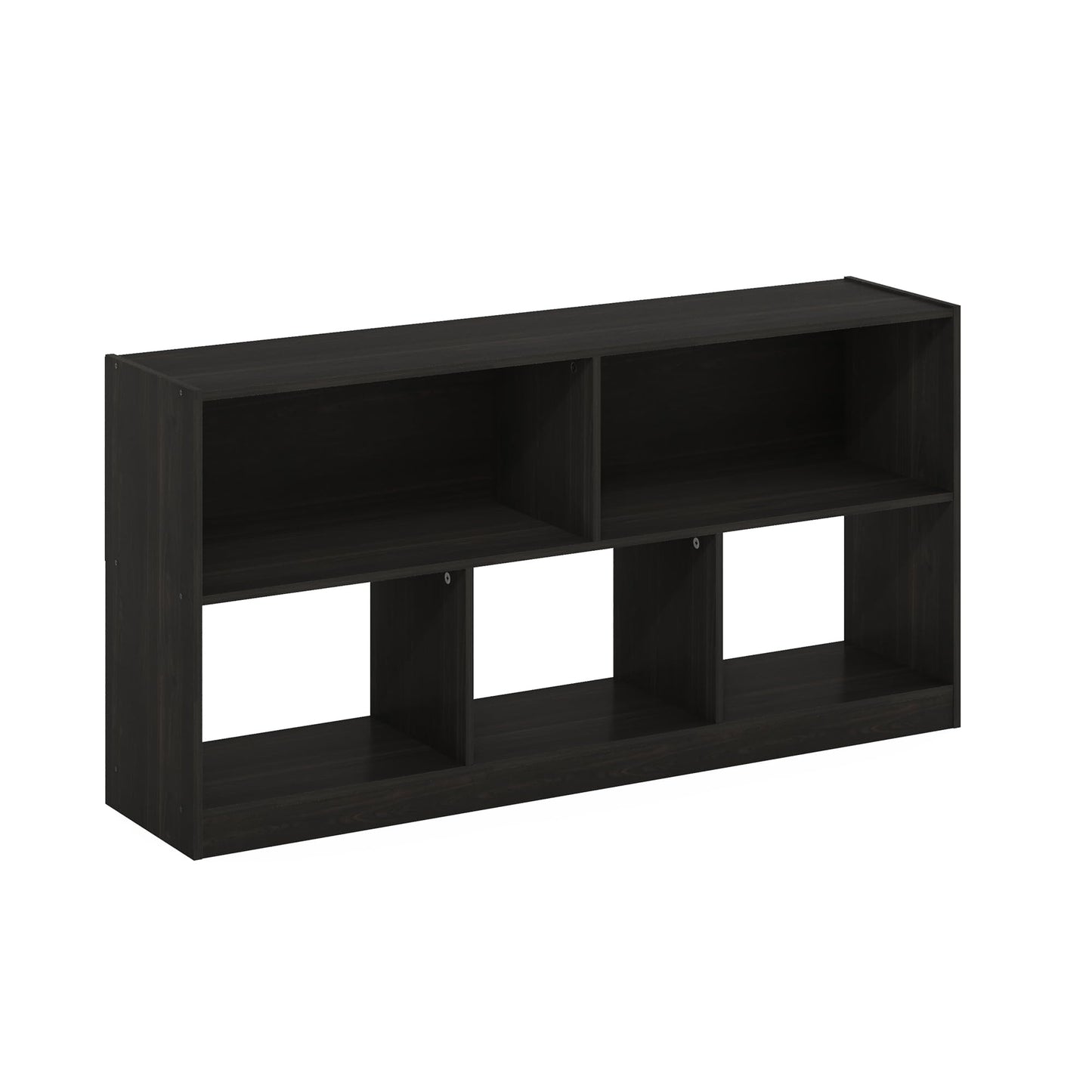 Furinno DALY Book Shelf, 5-Cube Bookshelf, Horizontal Cube Storage Organizer Bookcase, 10.9 x 47.2 x 23.6, for Living Room, Bedroom, Home Office, Espresso