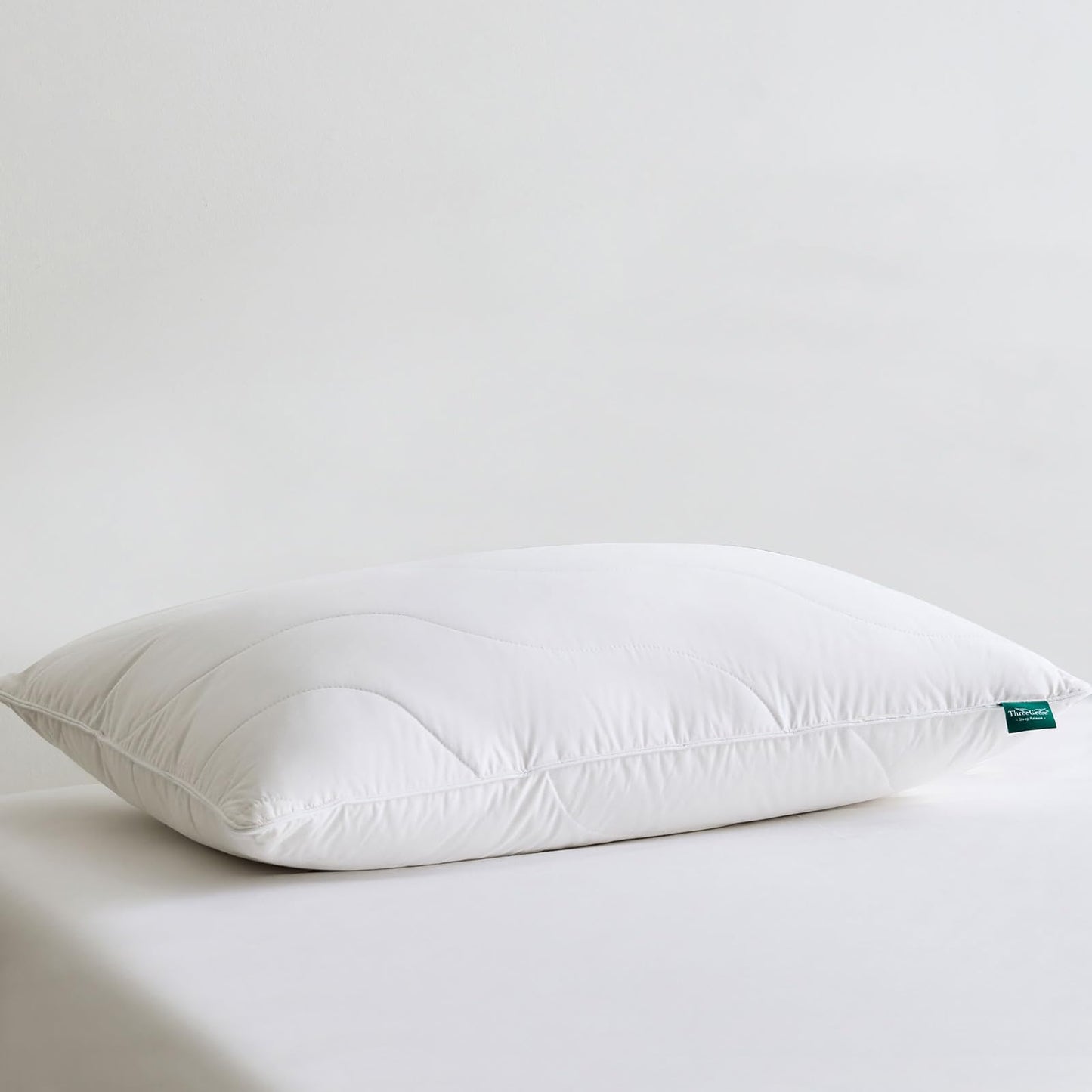Three Geese White Goose Feather Down Pillows King Size(20x36inches) 2 Pack- 100% Cotton, Medium Firm,Soft Support