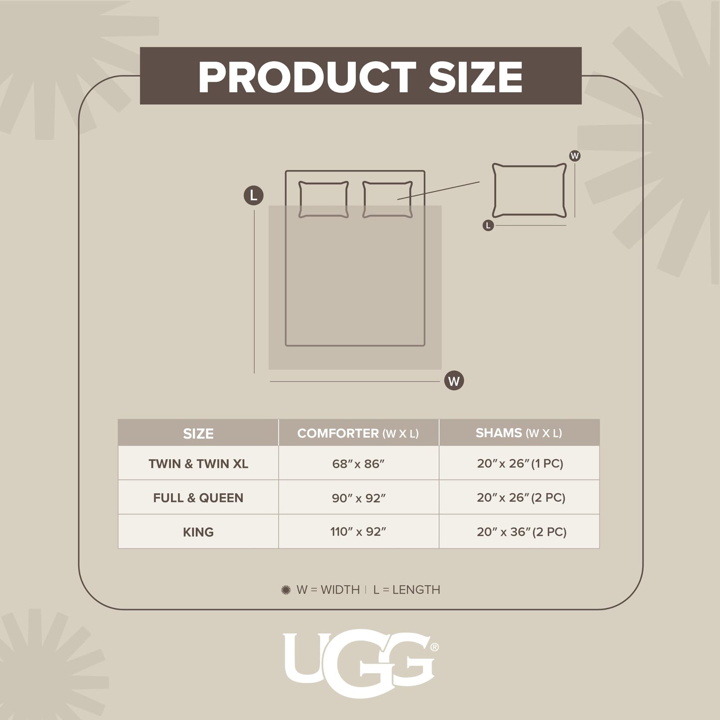 UGG Nita Full/Queen Comforter Set with 2 Pillow Shams Plush Down Alternative Bedding, Soft Warm Fluffy Comforter, Hypoallergenic & Breathable, Reversible 3 Piece Bed Set, Full/Queen, Seal Grey